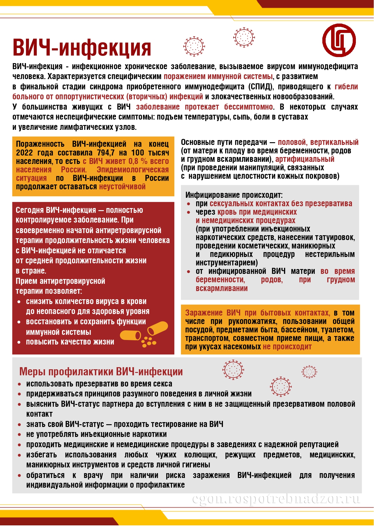 Памятка ВИЧ-инфекция.